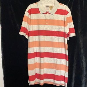 NWT Foundry Supply Co Cranberry Stripe Mens Shirt